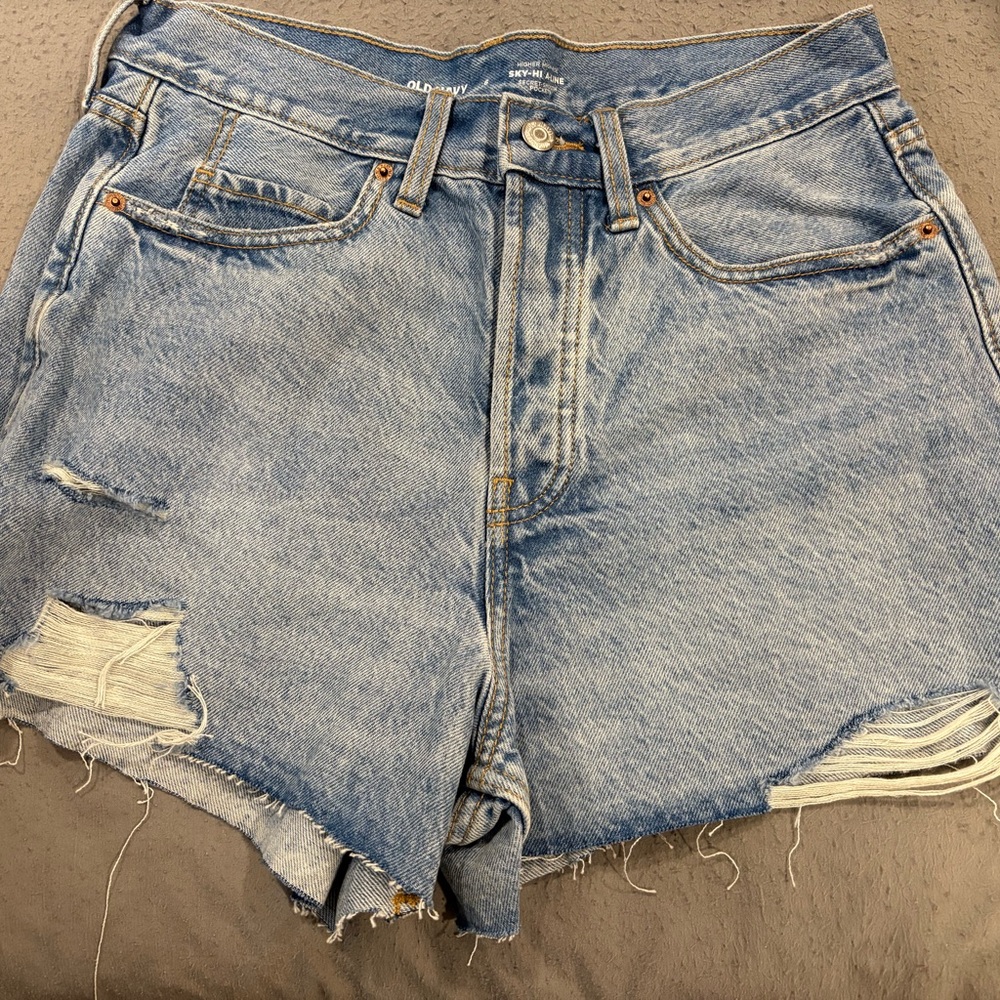Old Navy Light Blue Distressed Jean Shorts
